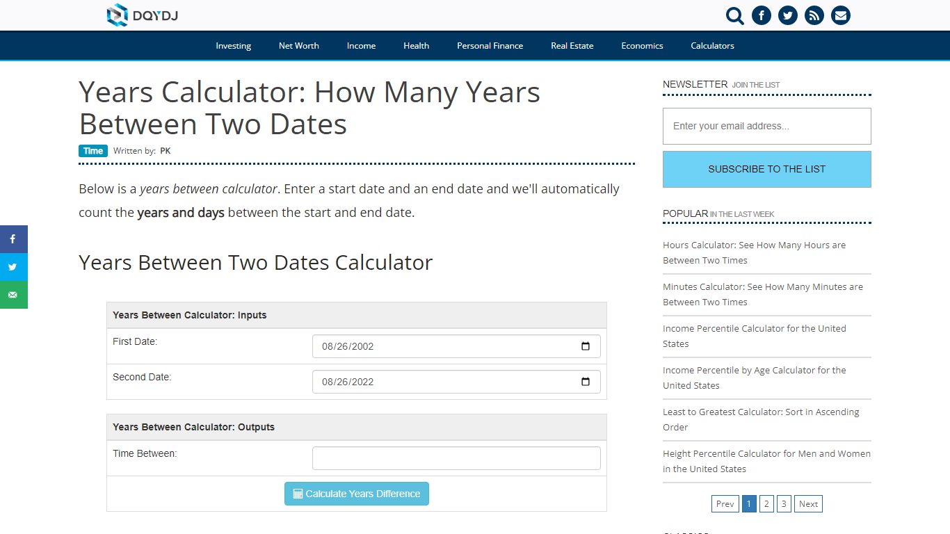 Years Calculator: How Many Years Between Two Dates - DQYDJ